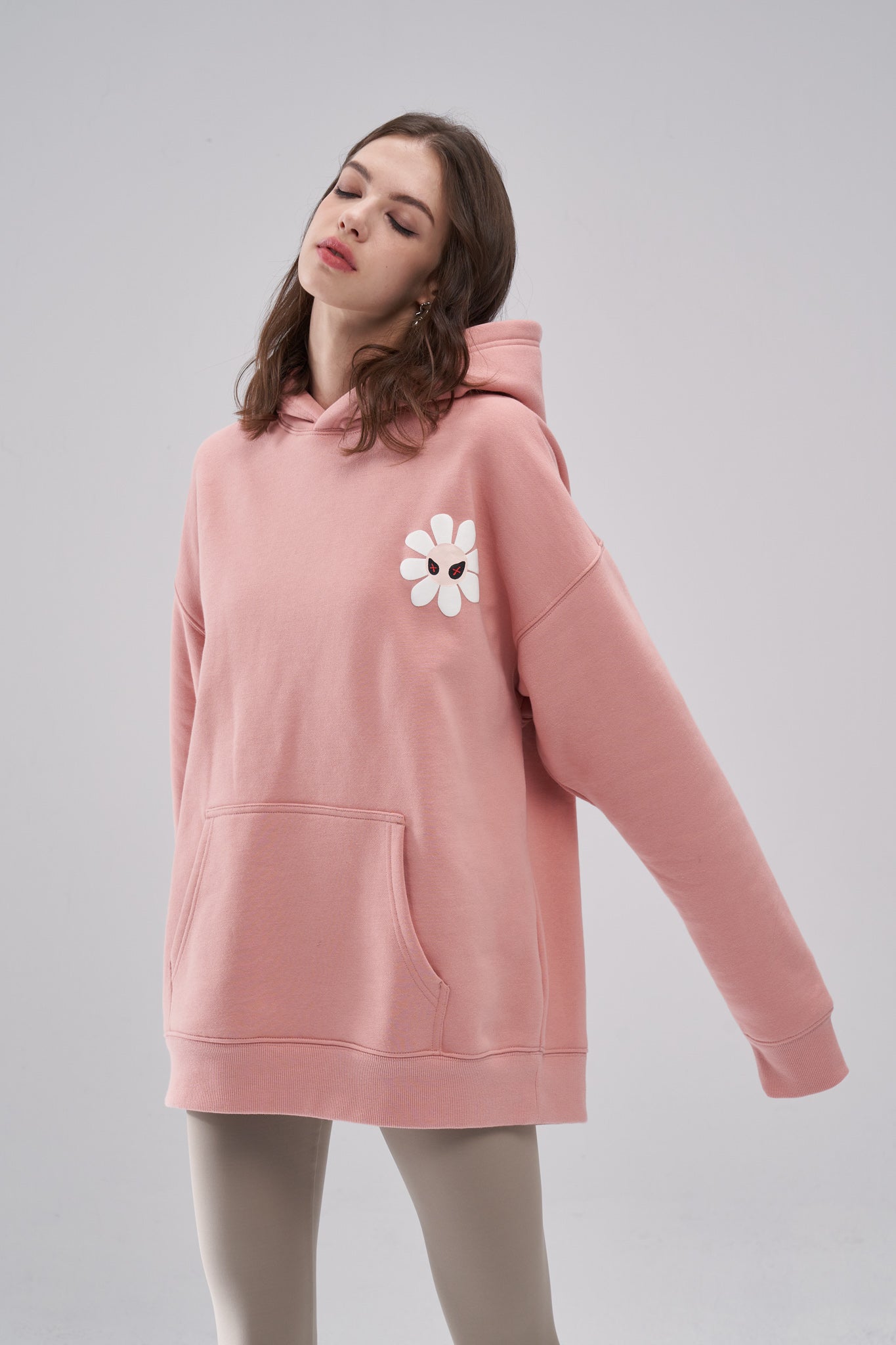 "Aster" Fleur Pink Hoodie by Amoo