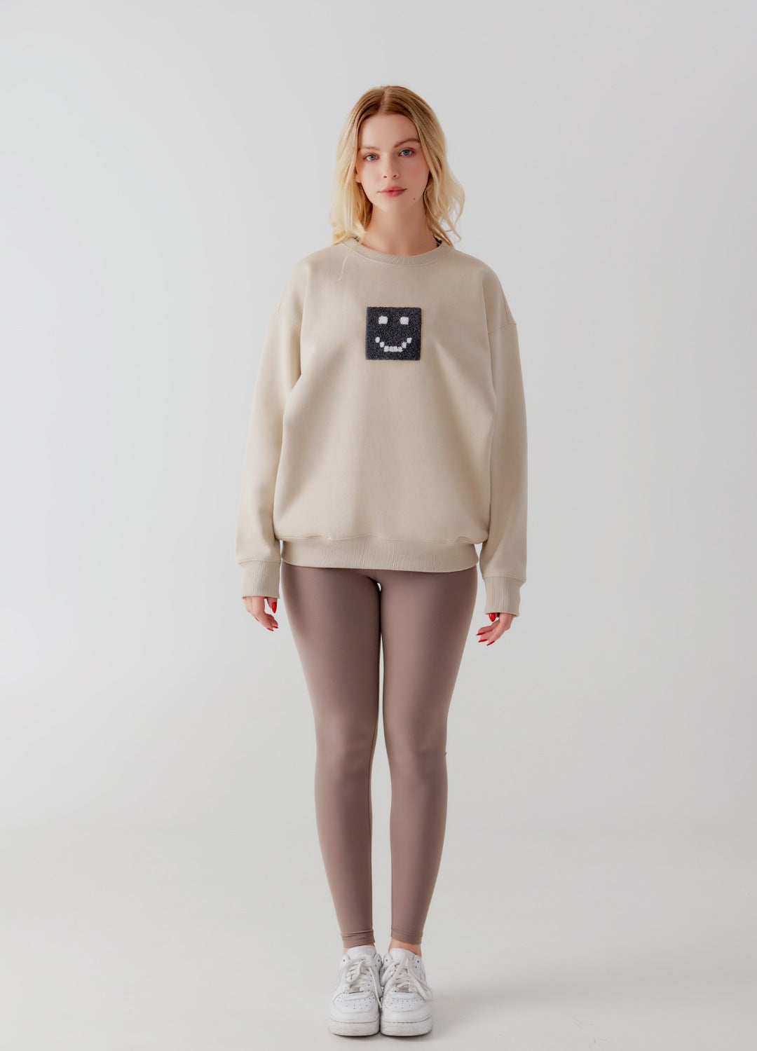 "Pixel" Taupe Sweatshirt by Amoo