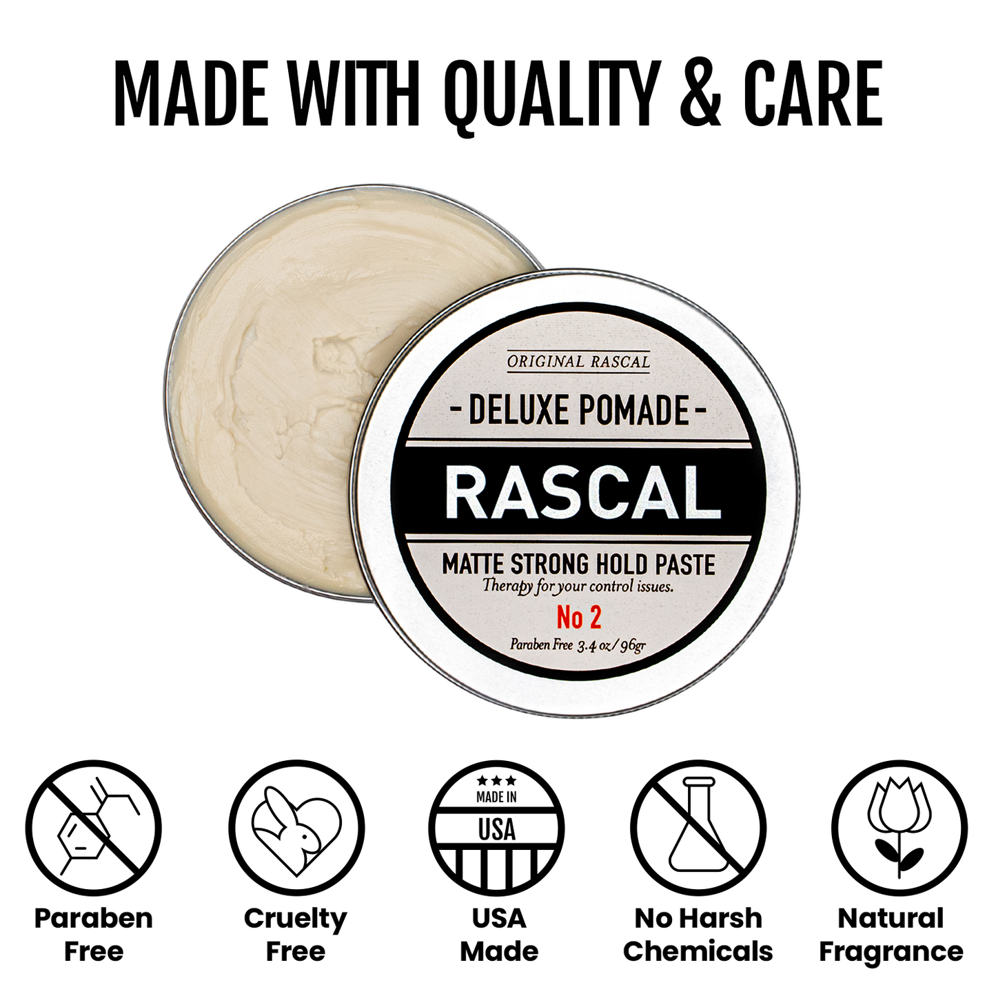 #2 Matte Look, Strong Hold Paste by Rascal Men's Grooming