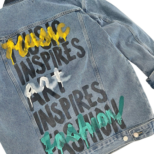 'Fashion Is Art' Denim Jacket by Wren + Glory