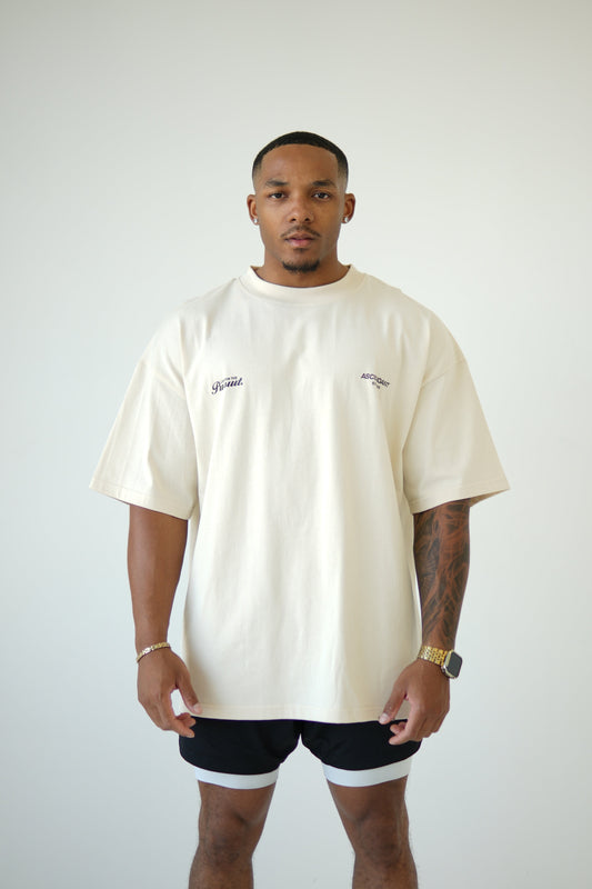 "DIVINE" OVERSIZED UNISEX TEE - LIGHT CREAM from NXTLVL ATHLETIC