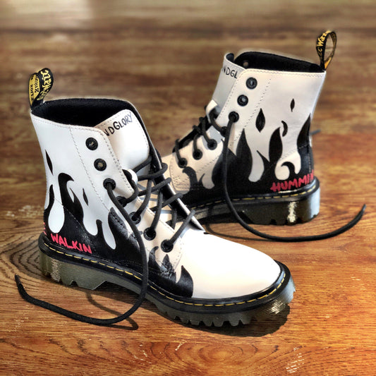 'BURNT' PAINTED BOOTS by Wren + Glory